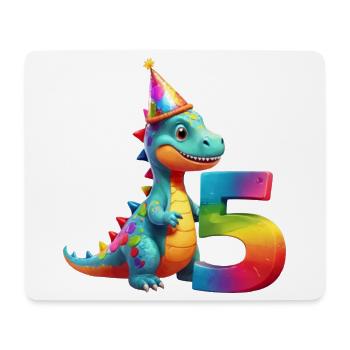 DINO 5 JAHRE DINOSAURIER 5. GEBURTSTAG - Mousepad (Querformat) - Weiß - Vorne
