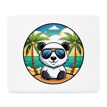 Panda Lustige Cartoon Sommer Strand Sonnenbrille Cool - Mousepad (Querformat) - Weiß - Vorne