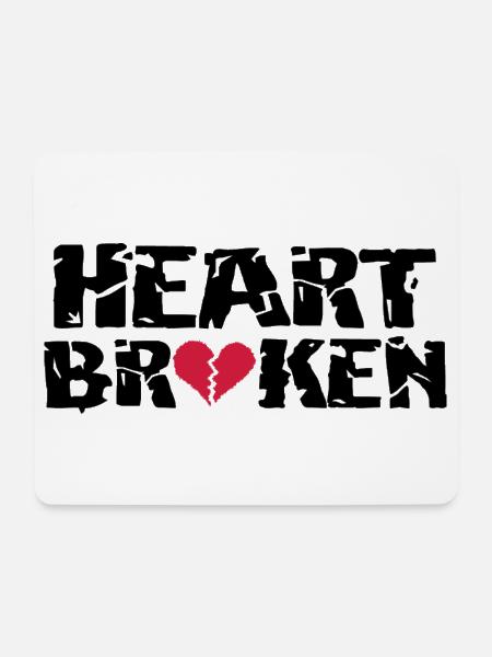 Herz <3Broken - Mousepad (Querformat) - Weiß