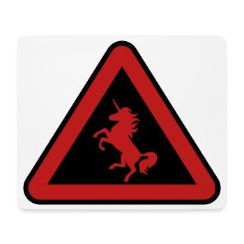 Achtung Einhorn, Gefahr - Mousepad (Querformat) - Weiß - Vorne