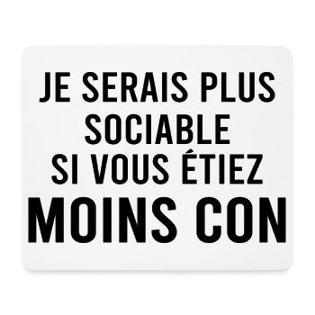 Je serai plus sociable si. - Tapis de souris (format paysage) - blanc - Devant