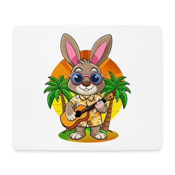 Lustige Kaninchen Sommer Strand Sonnenbrille Hawaiianisch - Mousepad (Querformat) - Weiß - Vorne