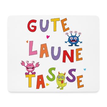 gute Laune Tasse - Mousepad (Querformat) - Weiß - Vorne