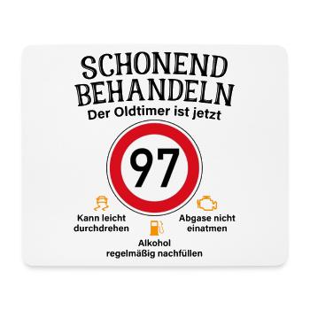 97. Geburtstag Schonend Behandeln Oldtimer Ist 97 - Mousepad (Querformat) - Weiß - Vorne
