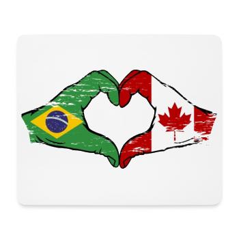 Brazil Canada Flag Hands Heart Shape Used - Mouse Pad (horizontal) - white - Front