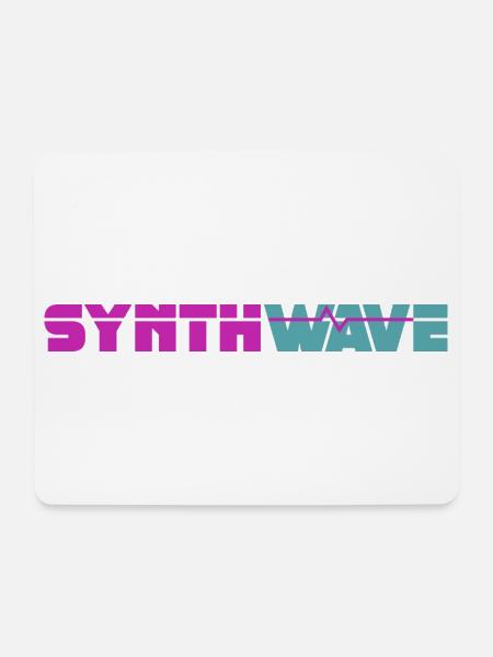 Synthwave - Mousepad (Querformat) - Weiß