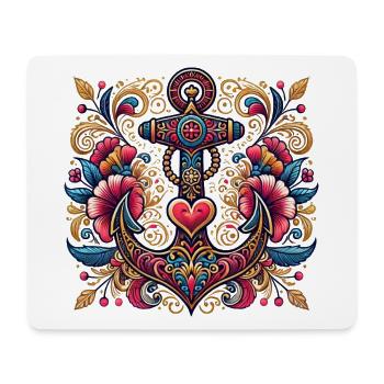 Anchor with heart - Mouse Pad (horizontal) - white - Front