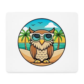 Eule Lustige Cartoon Sommer Strand Sonnenbrille Aufkleber - Mousepad (Querformat) - Weiß - Vorne