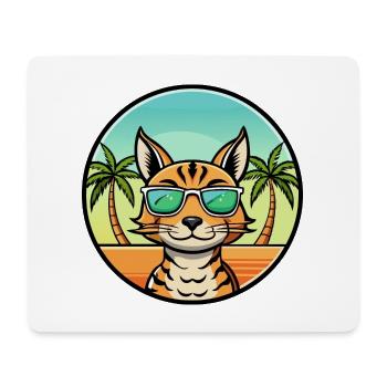 Ocicat Breed Cartoon Sonnenbrille Strand - Mousepad (Querformat) - Weiß - Vorne