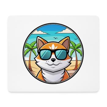 Verdünnte Kattunkatzenrasse Cartoon Sonnenbrille Strand - Mousepad (Querformat) - Weiß - Vorne