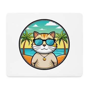 Britisch Kurzhaar Katzenrasse Cartoon Sonnenbrille Strand - Mousepad (Querformat) - Weiß - Vorne