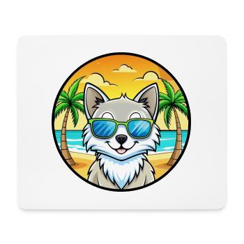 Lunettes de soleil de plage de race de chat angora turc - Tapis de souris (format paysage) - blanc - Devant