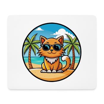 Ingwer Langhaar Katze Rasse Cartoon Sonnenbrille Strand - Mousepad (Querformat) - Weiß - Vorne