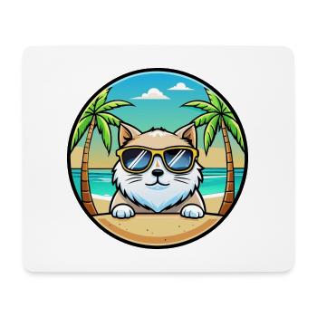 Himalaya-Katzenrasse Cartoon-Sonnenbrille Strand - Mousepad (Querformat) - Weiß - Vorne