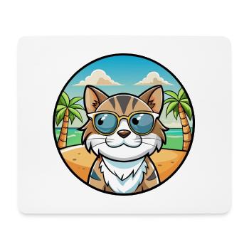 Verdünnte Kattunkatzenrasse Cartoon Sonnenbrille Strand - Mousepad (Querformat) - Weiß - Vorne