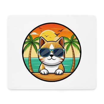 Burmesische Katzenrasse Cartoon Sonnenbrille Strand - Mousepad (Querformat) - Weiß - Vorne