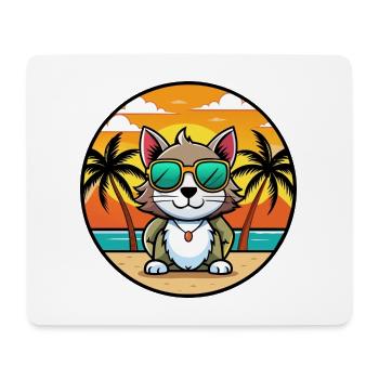 Bombai Katzenrasse Cartoon Sonnenbrille Strand - Mousepad (Querformat) - Weiß - Vorne