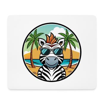 Zebra Lustige Cartoon Sommer Strand Sonnenbrille Cool - Mousepad (Querformat) - Weiß - Vorne