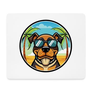 Lunettes de soleil Rottweiler Dog Cartoon Summer Beach - Tapis de souris (format paysage) - blanc - Devant