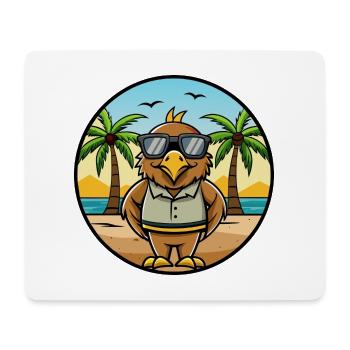 Hawk Lustige Cartoon Sommer Strand Sonnenbrille Aufkleber - Mousepad (Querformat) - Weiß - Vorne