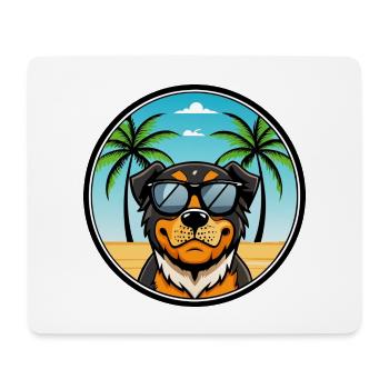 Lunettes de soleil Rottweiler Dog Cartoon Summer Beach - Tapis de souris (format paysage) - blanc - Devant