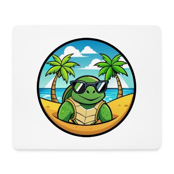 Turtle Funny Cartoon Summer Beach Sunglasses Cool - Mouse Pad (horizontal) - white - Front