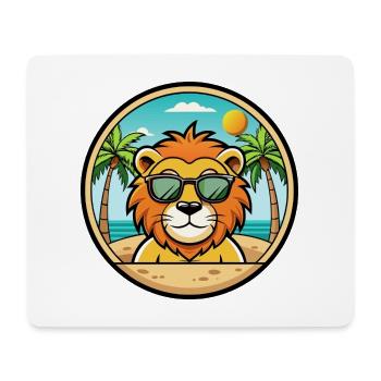 Lion Funny Cartoon Summer Beach Sunglasses Sticker - Mouse Pad (horizontal) - white - Front