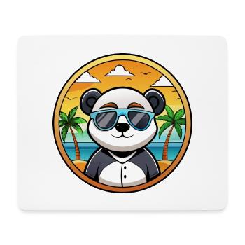 Panda Lustige Cartoon Sommer Strand Sonnenbrille Cool - Mousepad (Querformat) - Weiß - Vorne