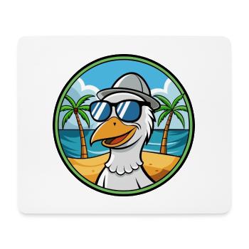 Gans Lustige Cartoon Sommer Strand Sonnenbrille Cool - Mousepad (Querformat) - Weiß - Vorne