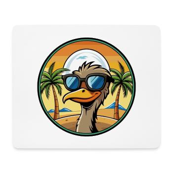 Emu Lustige Cartoon Sommer Strand Sonnenbrille Aufkleber - Mousepad (Querformat) - Weiß - Vorne