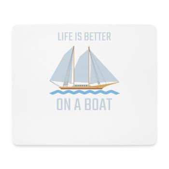 Boot Bootfahren - Mousepad (Querformat) - Weiß - Vorne