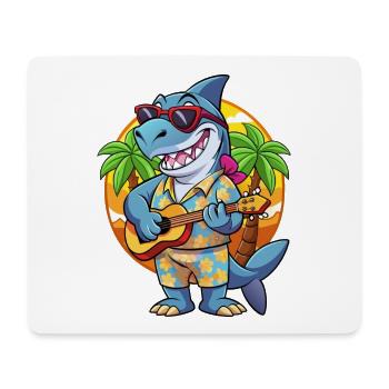 Lustige Hai Sommer Strand Sonnenbrille Hawaiianisch - Mousepad (Querformat) - Weiß - Vorne