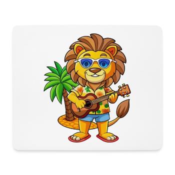 Funny Lion Summer Beach Sunglasses Hawaiian - Mouse Pad (horizontal) - white - Front