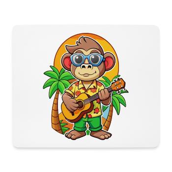 Lunettes de soleil de plage d’été de dessin animé de singe drôle - Tapis de souris (format paysage) - blanc - Devant