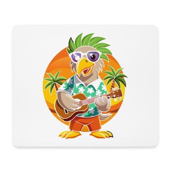 Lustige Adler Cartoon Sommer Strand Sonnenbrille Gitarre - Mousepad (Querformat) - Weiß - Vorne