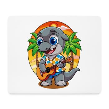 Lunettes de soleil de plage d’été de dessin animé de dauphin drôle - Tapis de souris (format paysage) - blanc - Devant