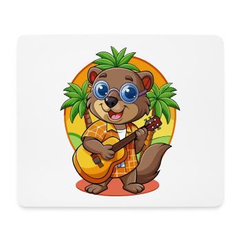 Lustige Biber Cartoon Sommer Strand Sonnenbrille - Mousepad (Querformat) - Weiß - Vorne