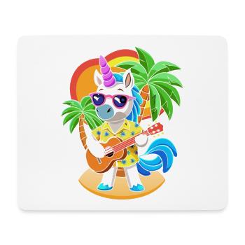 Lustige Einhorn Cartoon Sommer Strand Sonnenbrille - Mousepad (Querformat) - Weiß - Vorne