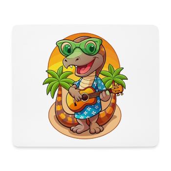 Drôle Serpent Dessin Animé Plage D’été Lunettes De Soleil Guitare - Tapis de souris (format paysage) - blanc - Devant