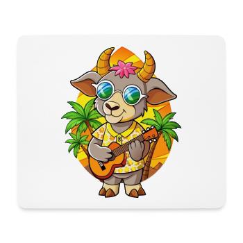 Lustige Ziege Cartoon Sommer Strand Sonnenbrille Gitarre - Mousepad (Querformat) - Weiß - Vorne