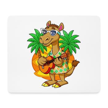Drôle Camel Dessin animé Plage d’été Lunettes de soleil Guitare - Tapis de souris (format paysage) - blanc - Devant