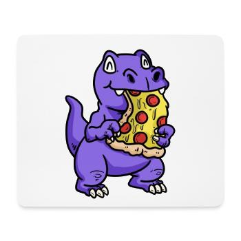 Small sweet dino with pizza child snacking baby - Mouse Pad (horizontal) - white - Front