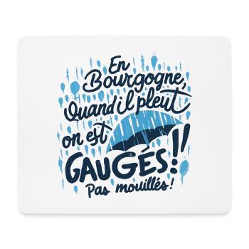 Bourgogne sous la pluie: pas mouillés - Tapis de souris (format paysage) - blanc - Devant