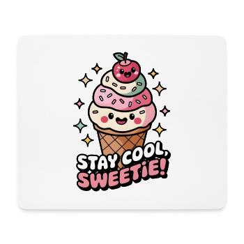 Bleib cool, Süßer! - Mousepad (Querformat) - Weiß - Vorne