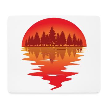Sonnenuntergang am Waldsee - Mousepad (Querformat) - Weiß - Vorne