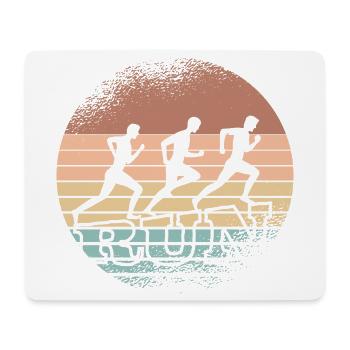 Retro-Sonnenuntergang Läufer-Trio - Mousepad (Querformat) - Weiß - Vorne