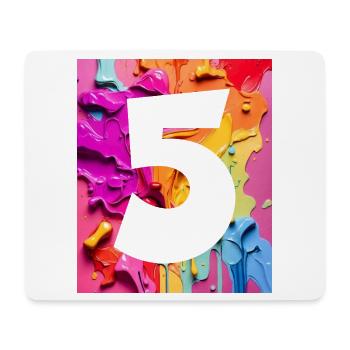 NON. 5 NUMÉRO 5 COLORÉ 5E ANNIVERSAIRE - Tapis de souris (format paysage) - blanc - Devant
