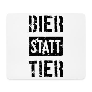 BIER STATT TIER - Mousepad (Querformat) - Weiß - Vorne