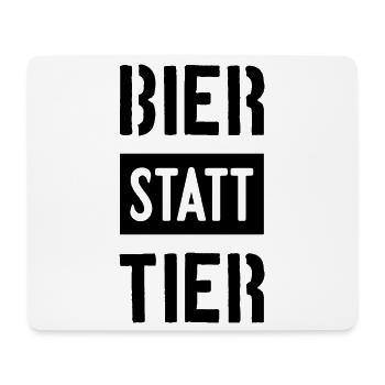 BIER STATT TIER VEGAN VEGANER - Mousepad (Querformat) - Weiß - Vorne