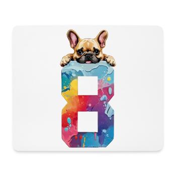 HUND 8 JAHRE FRANZÖSISCHE BULLDOGGE 8. GEBURTSTAG - Mousepad (Querformat) - Weiß - Vorne